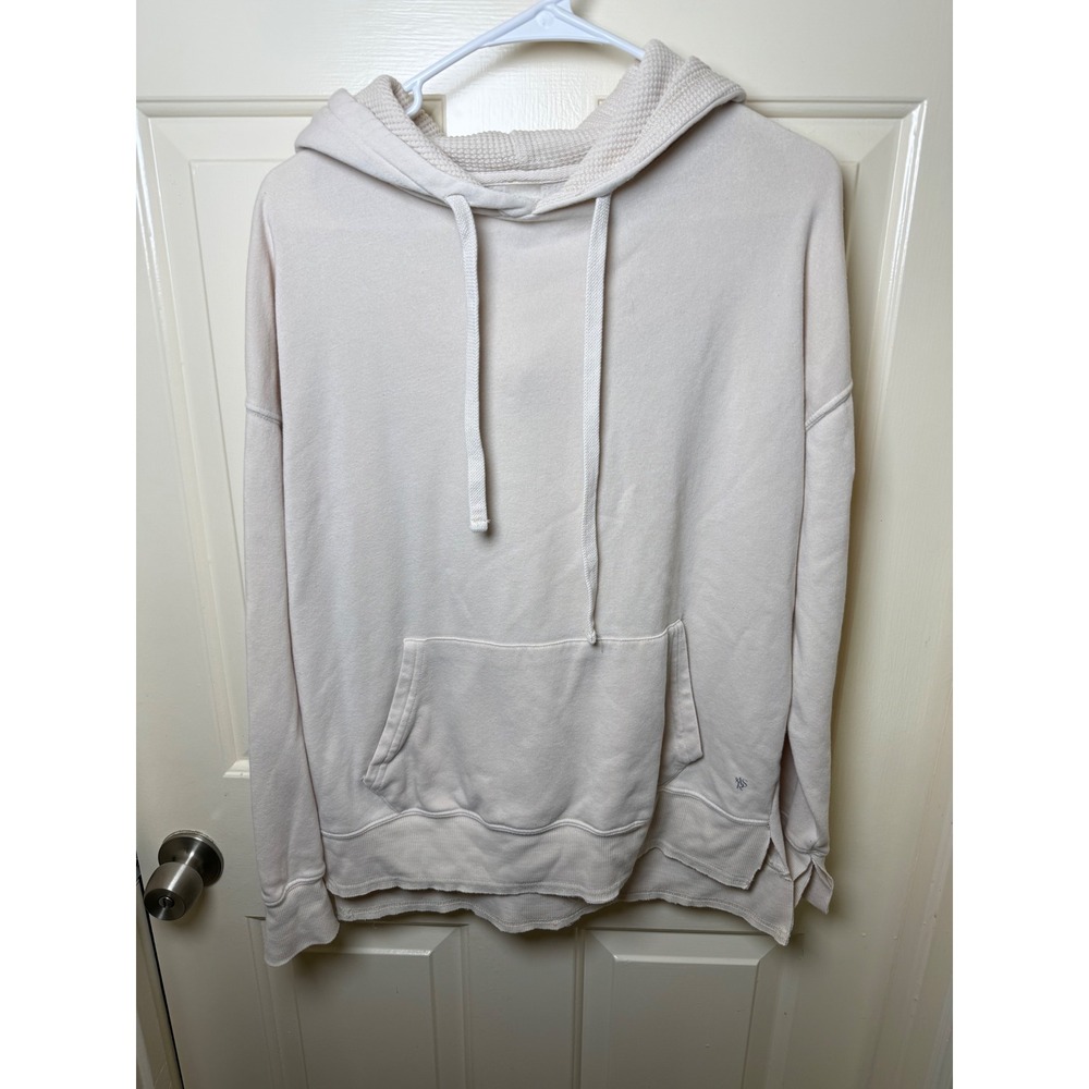 AS Revival Cream Waffle Knit Lined Oversized Hoodie Sweatshirt